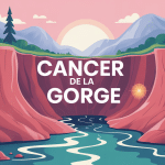 Illustration du cancer de la gorge symptômes, zone touchée mise en lumière