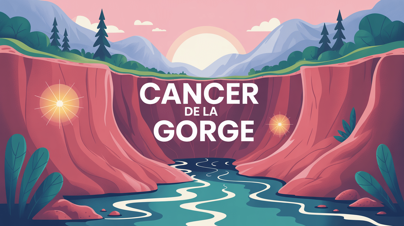 Illustration du cancer de la gorge symptômes, zone touchée mise en lumière