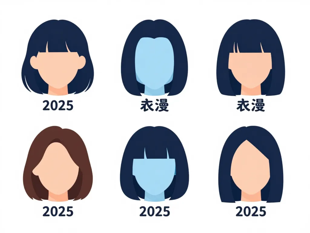 schéma formes de visage et meilleures coupes carré 2024