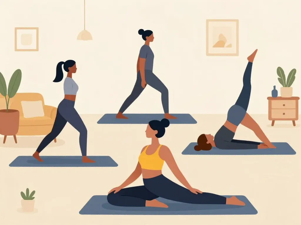 Personnes montrant comment étirer le psoas chez soi, postures sécurisées