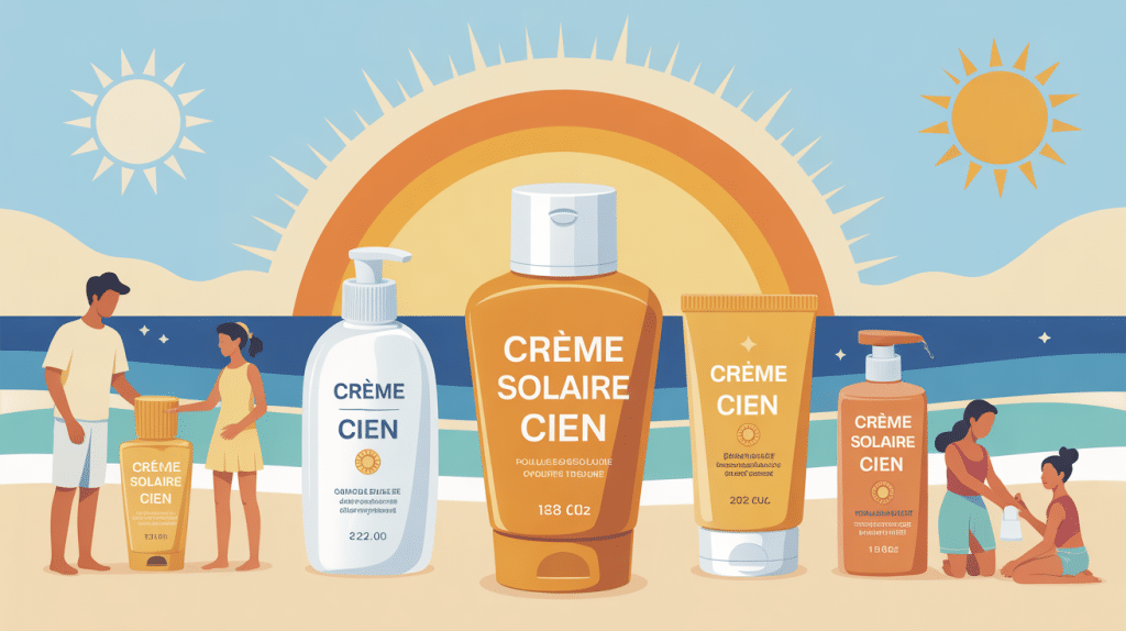 creme solaire cien avis illustration été plage