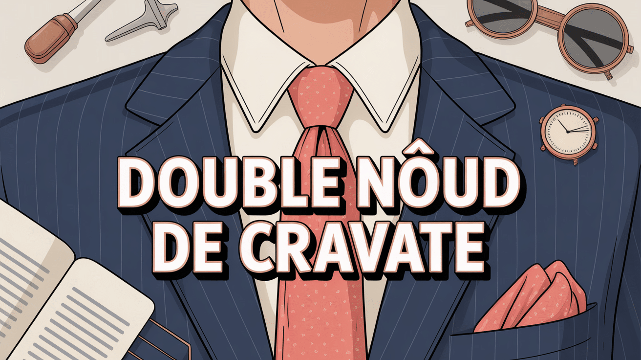 double noeud de cravate stylisé avec accessoires mode