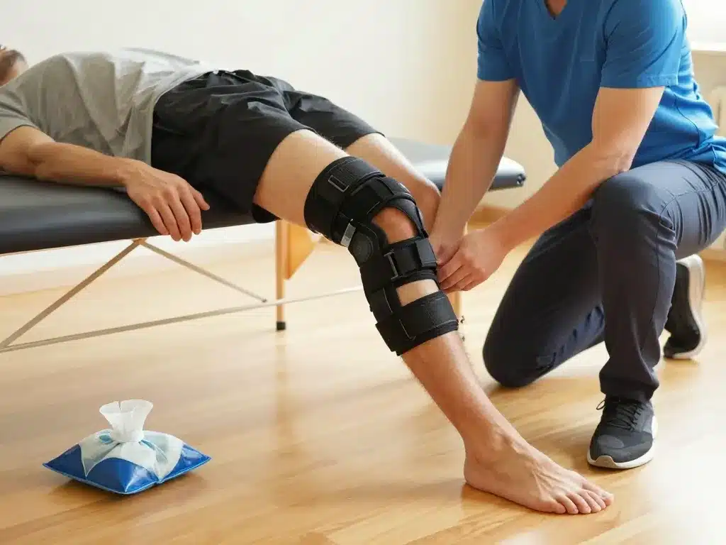 exercices douleur genou interne flexion kiné physiothérapie