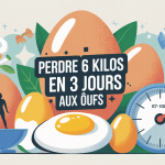 illustration conceptuelle perdre 6 kilos en 3 jours œufs