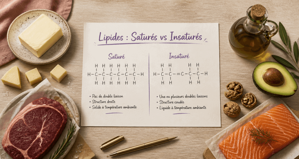 acide gras sature et insature aliments schéma