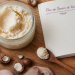 beurre de karité prix pot verre cuillère noix carnet