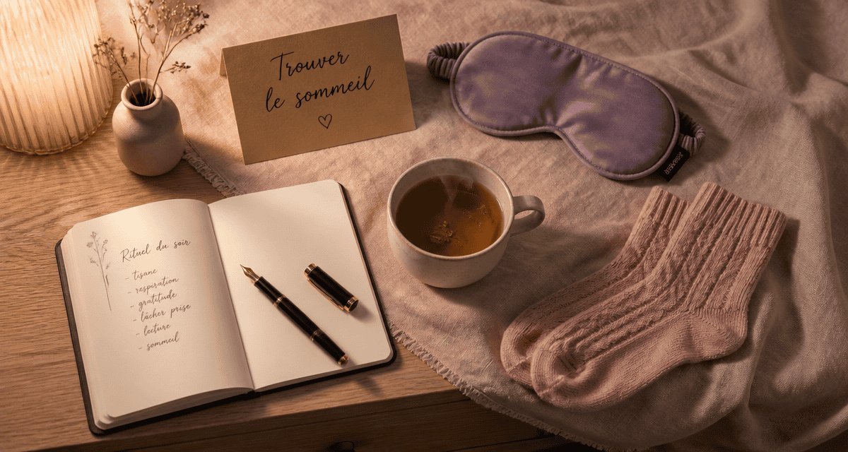 comment trouver le sommeil rapidement table de chevet tisane carnet masque nuit