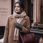 Femme manteau mocha mousse couleurs mode hiver 2025