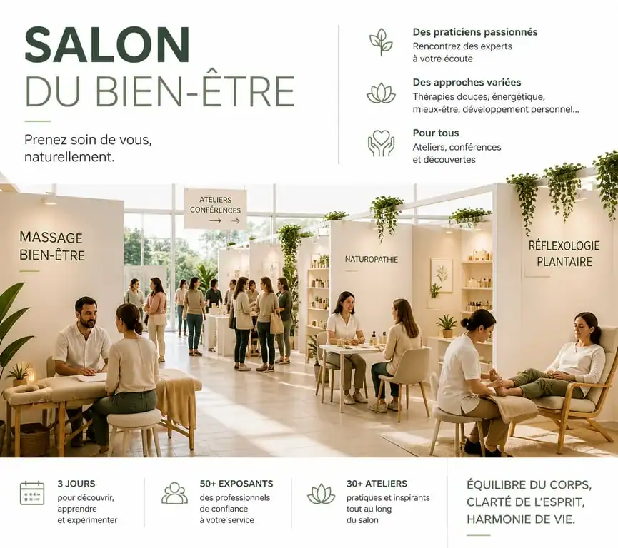 Visiteurs et exposants au salon du bien-être 2025