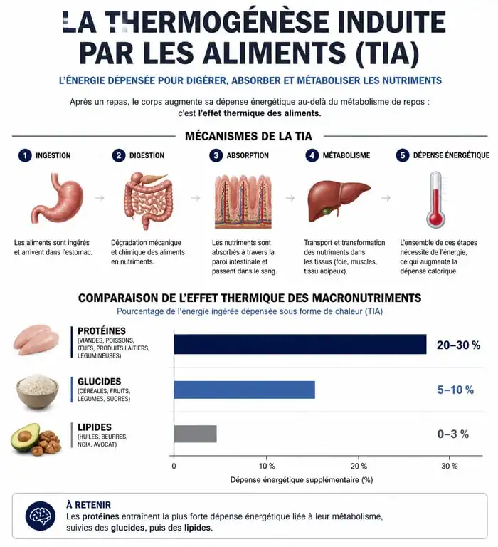 Infographie sur les aliments qui boostent le métabolisme et la thermogenèse