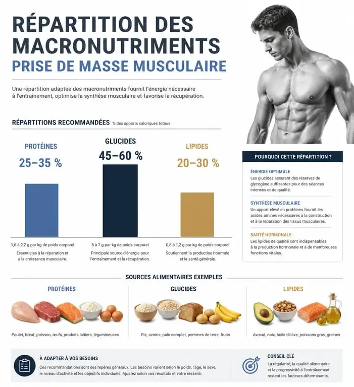 Répartition des macronutriments pour une prise de masse musculaire efficace