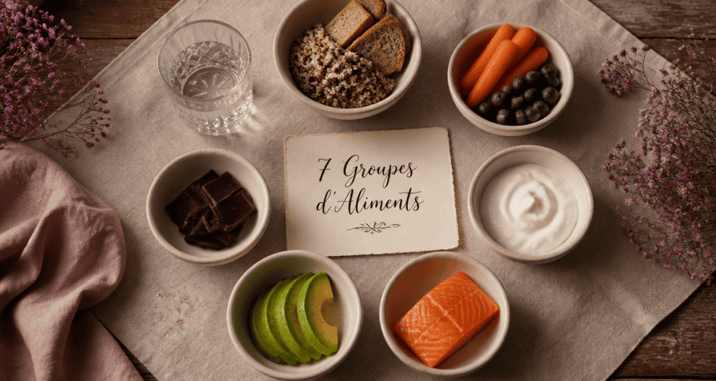 les 7 groupes d aliments tableau, bols aliments variés cercle