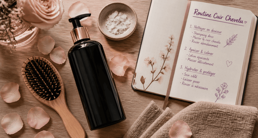 meilleur shampoing dermite séborrhéique sur plan de travail lifestyle