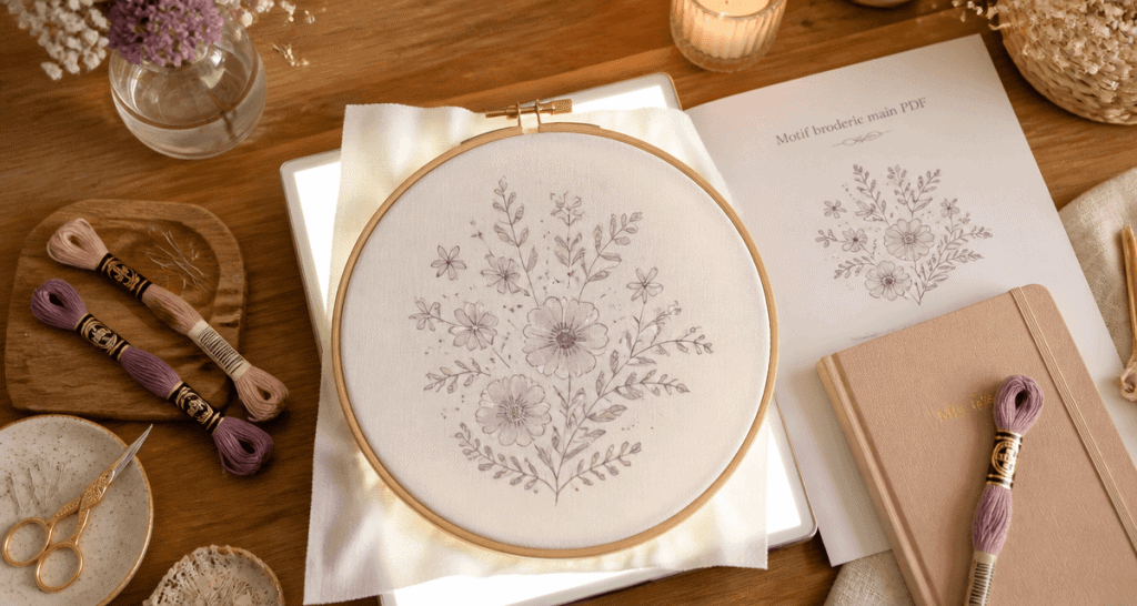 motif broderie main gratuit pdf tambour et outils