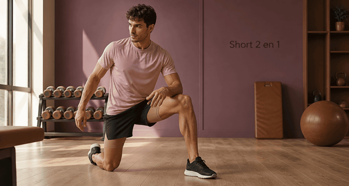 short 2 en 1 homme salle de sport