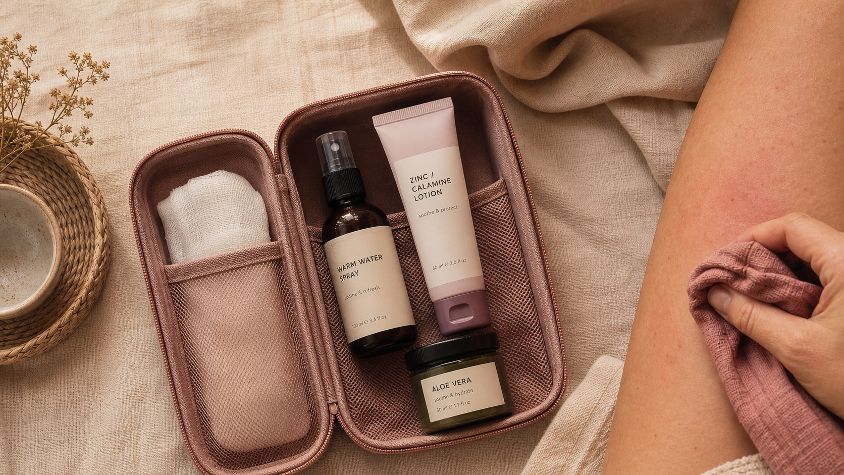 Bouton de chaleur adultes : compresse et lotion pour apaiser la peau
