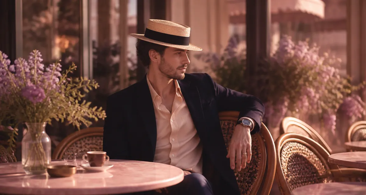 canotier homme mode terrasse
