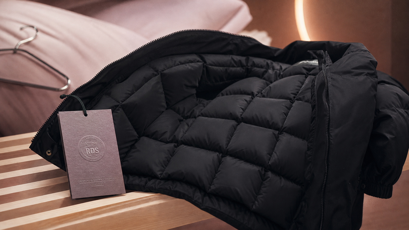 Marque de doudoune de luxe : duvet RDS en compartiments baffle box