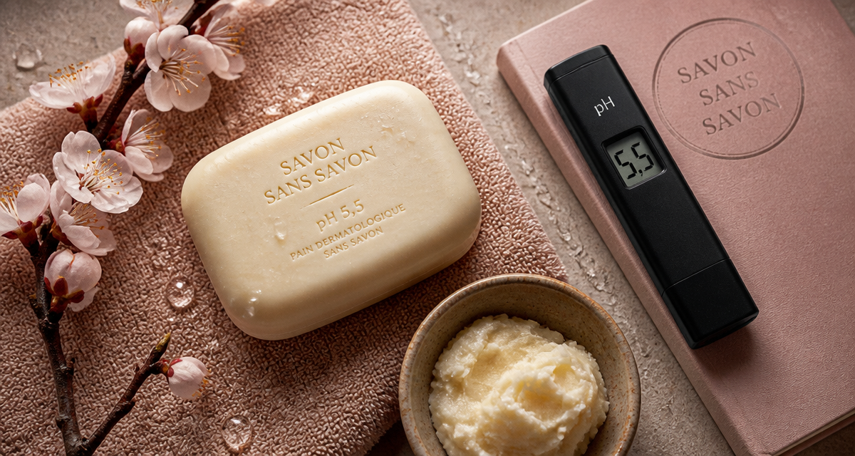 Meilleur savon sans savon pain dermatologique sur serviette