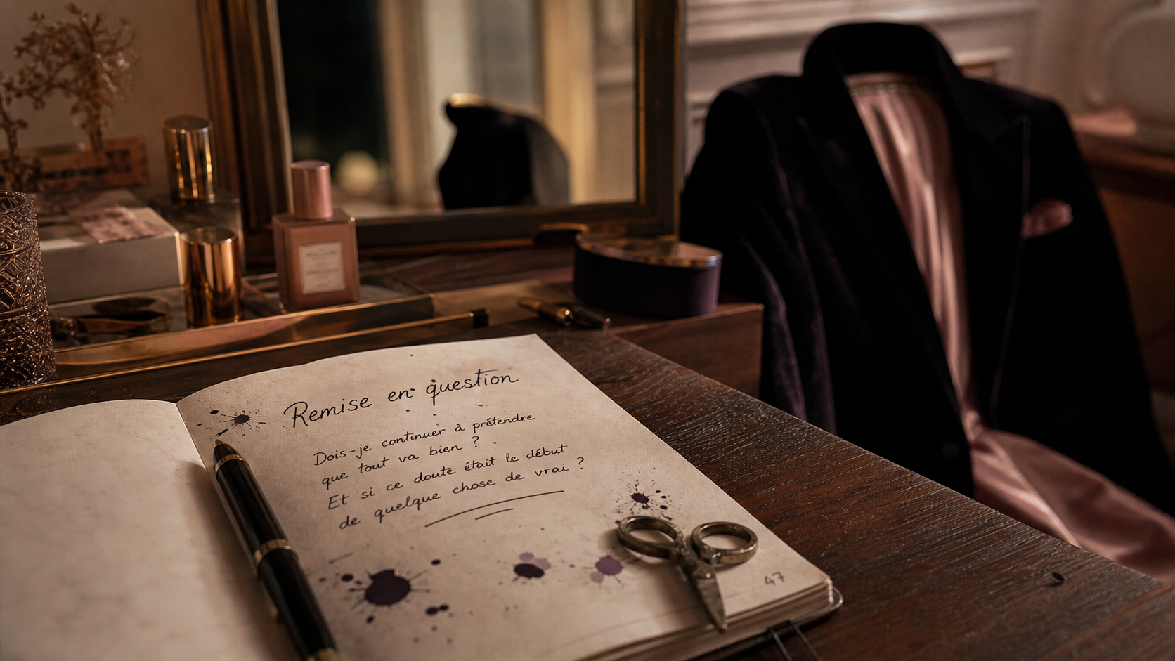 Remise en question : carnet et stylo sur bureau, doute et évolution