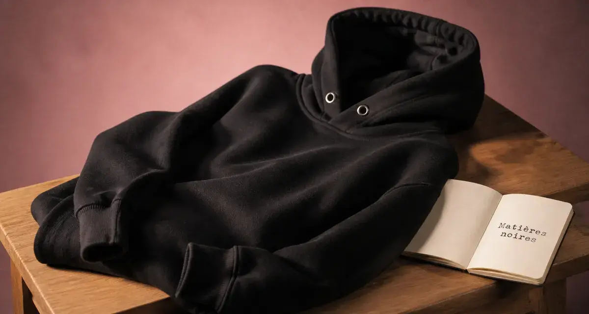 sweat a capuche noir homme en jersey coton lourd, coupe durable