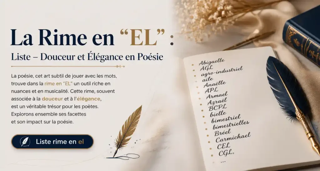 La Rime en “EL” : Liste – Douceur et Élégance en Poésie