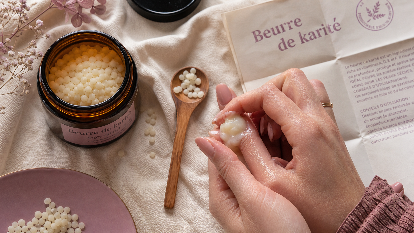 Beurre de karité utilisation à 30 °C : peau et cheveux