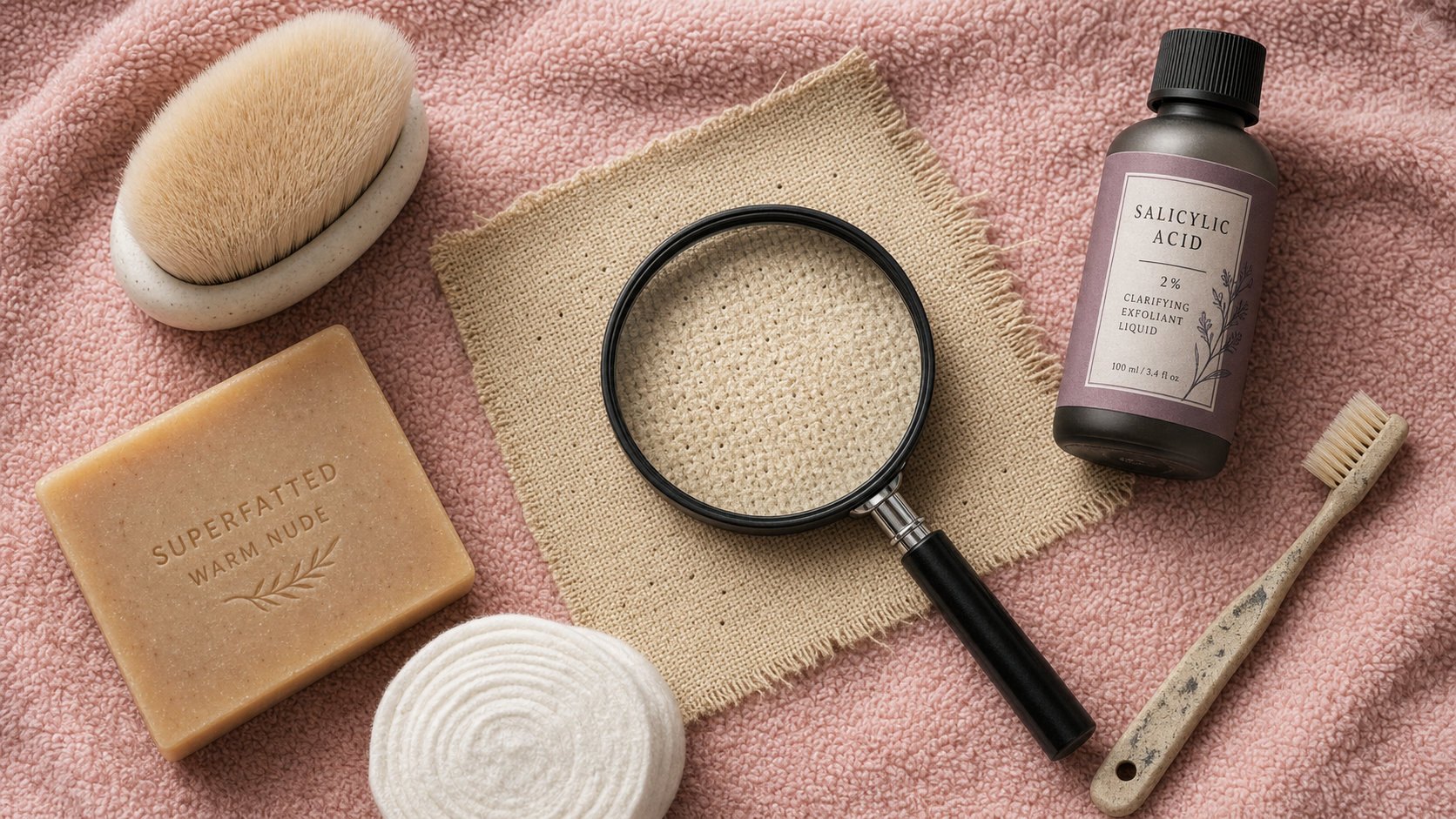 Bouton sur les fessier femme : folliculite et poil incarné, acide salicylique