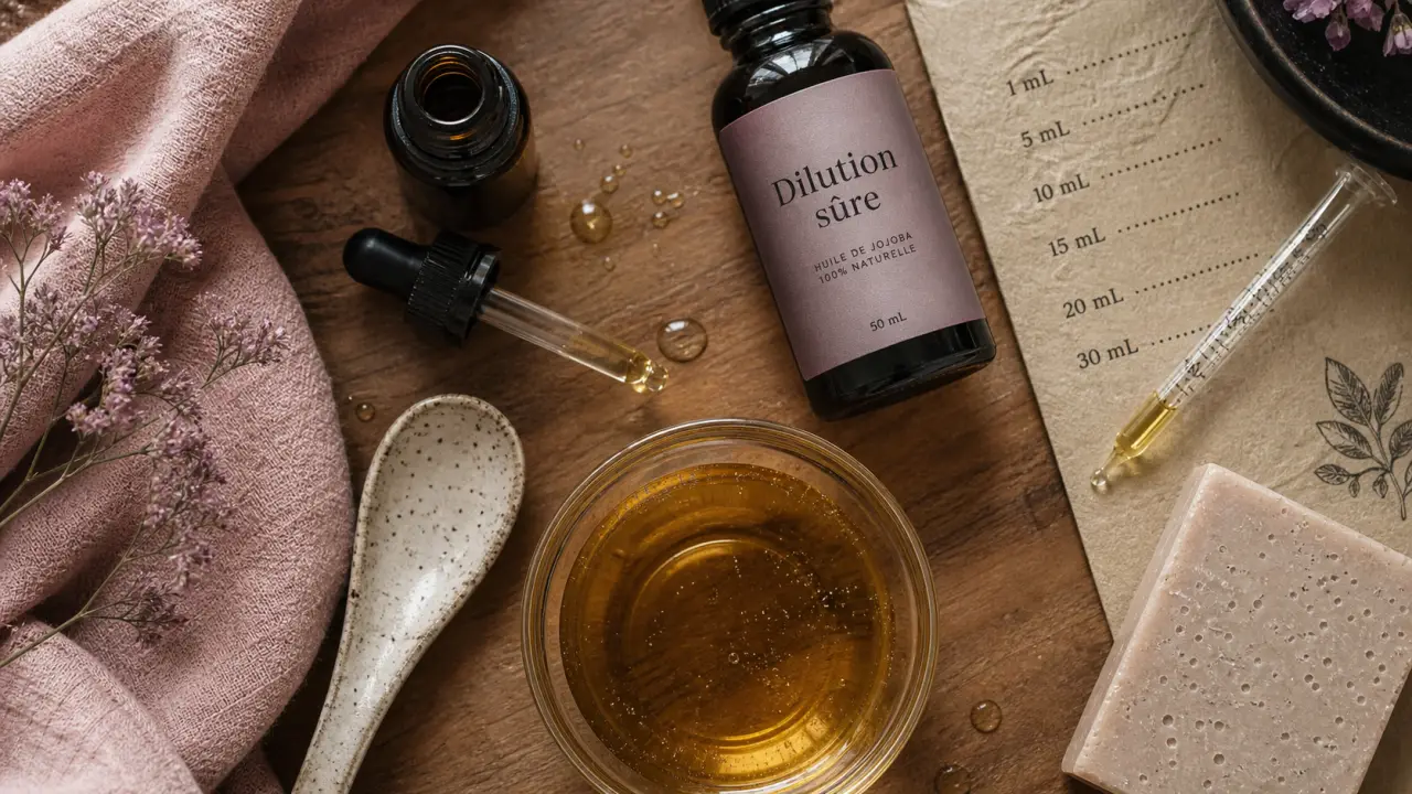 dilution huile essentielle sur support gras : dosage cutané
