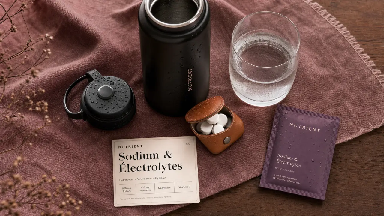 Electrolytes sodium sport : eau, sachet et pastilles pour l’effort prolongé