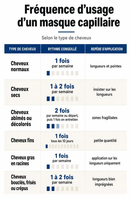Masque cheveux combien de fois par semaine selon le type de cheveux
