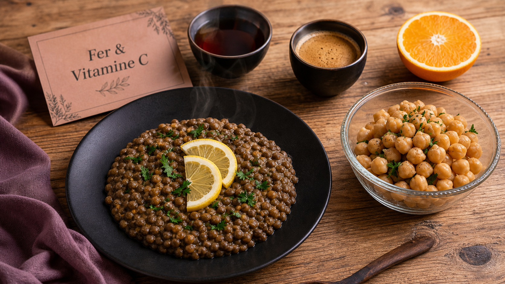 Liste d aliments riche en fer : lentilles et vitamine C au citron