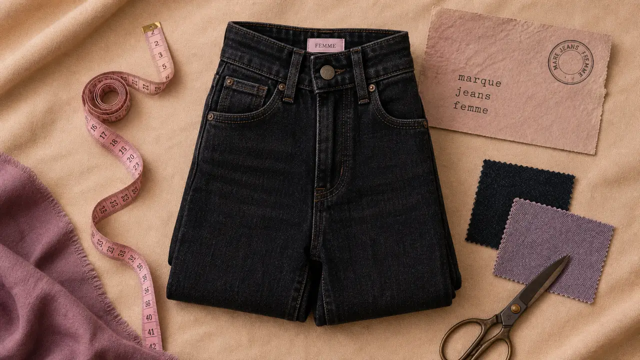 Marque de jeans femme : jeans taille haute, mètre ruban et denim