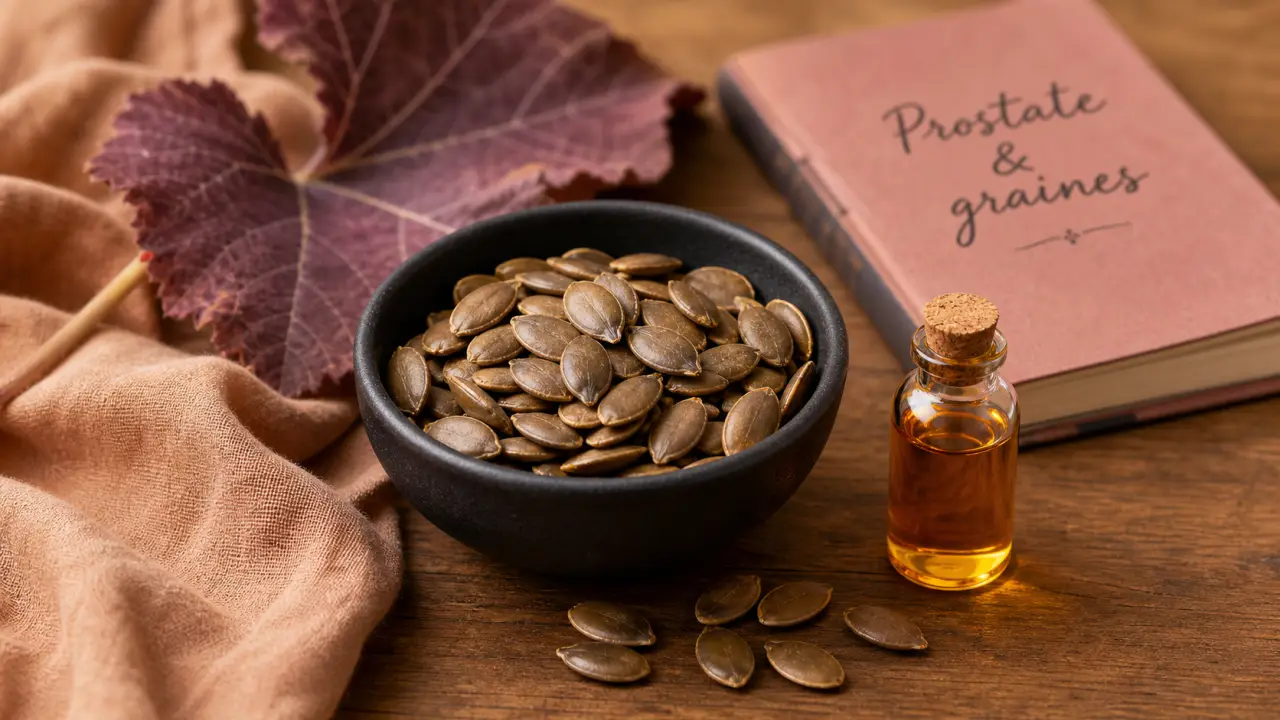 Prostate et graines de courge : graines de courge brunes et huile de pépins, confort urinaire