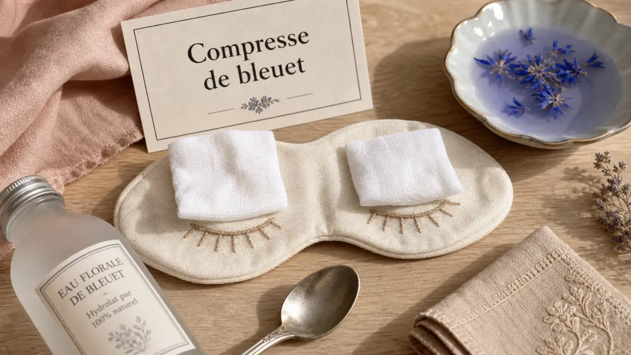 Yeux fatigués remède de grand-mère : compresse de bleuet sur paupières, yoga des yeux
