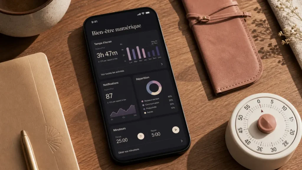 Bien-être numérique sur Android : tableau de bord, minuteurs et contrôle parental