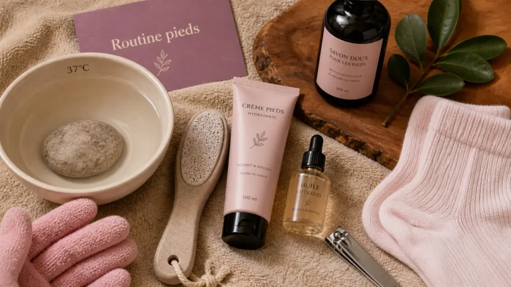 Comment avoir de beaux pieds ? Bain à 37°C, exfoliation douce, hydratation ciblée
