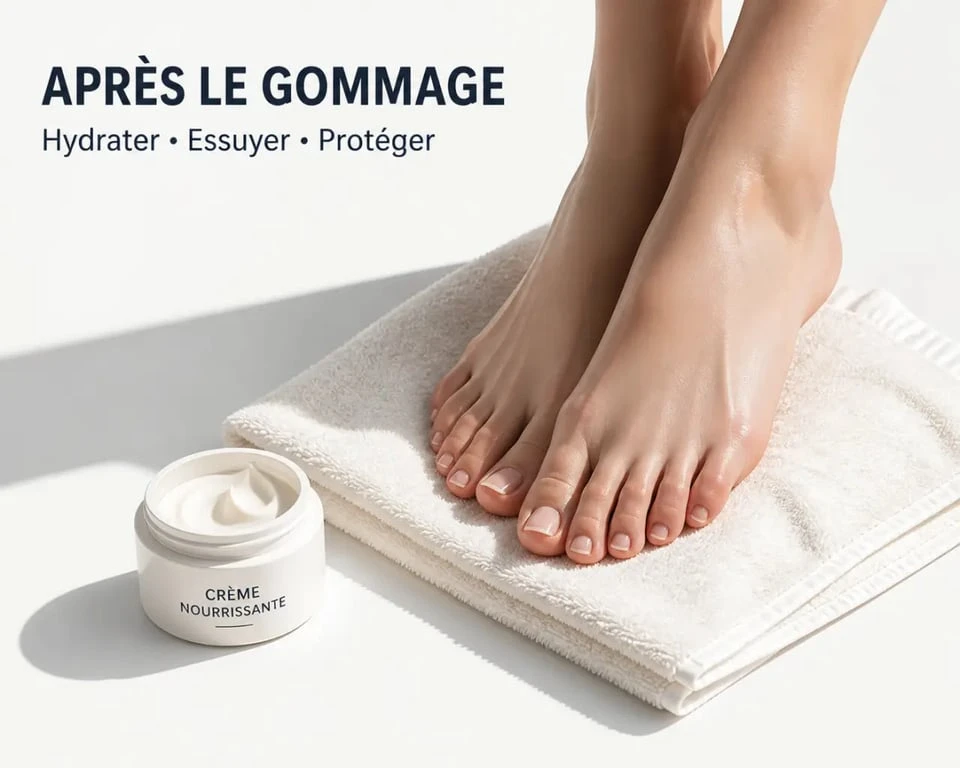 Résultat après un gommage pour les pieds maison avec hydratation des pieds