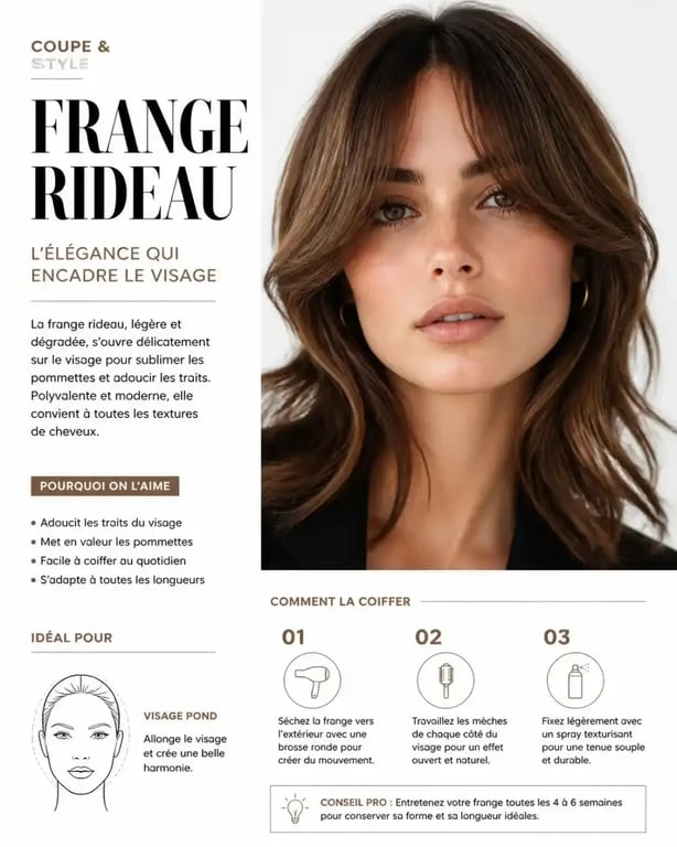 Frange rideau pour visage rond